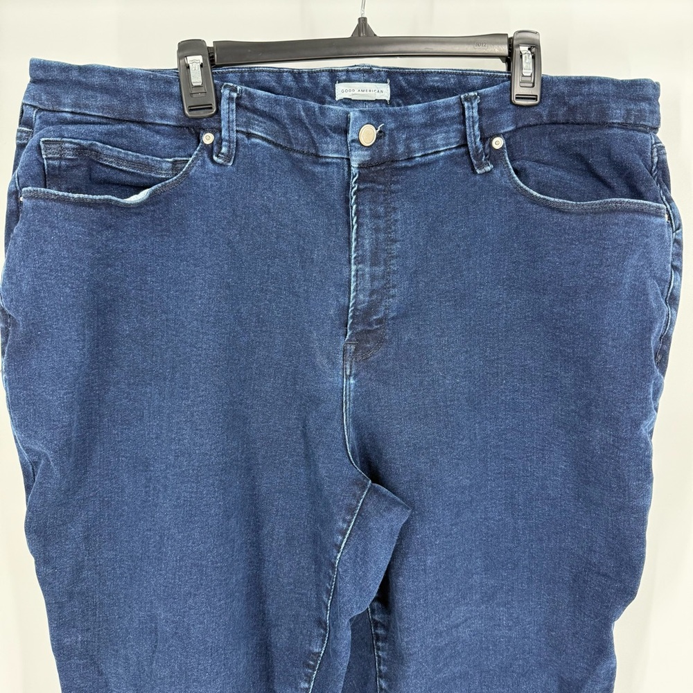 Good American High Rise Skinny Jeans Stretch Denim Cropped Ankle‎ Womens 20-26 - Picture 2 of 9
